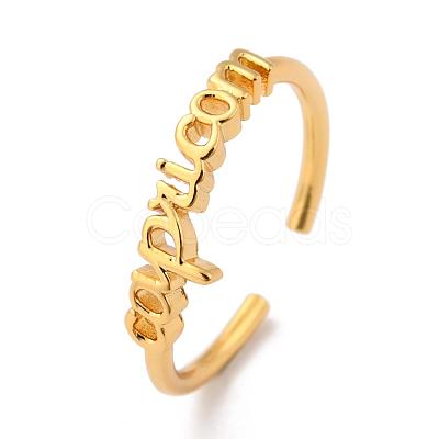 Constellation/Zodiac Sign Brass Cuff Rings RJEW-J074-05G-E-1
