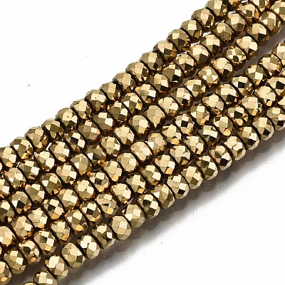 Electroplate Non-magnetic Synthetic Hematite Beads Strands G-T114-44G-1