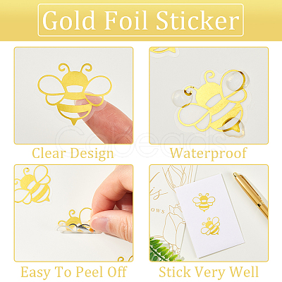 Word Gold Foil Self-adhesive Stickers DIY-WH20001-13H-1