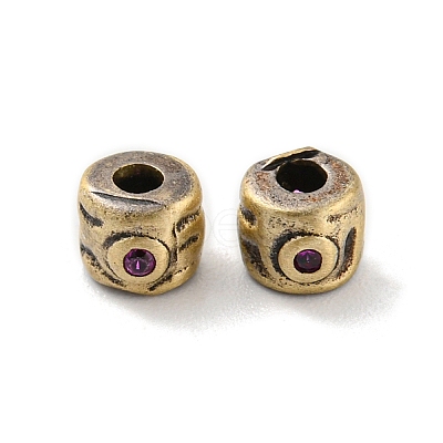 Rack Plating Brass Micro Pave Cubic Zirconia Beads KK-C038-09AG-1