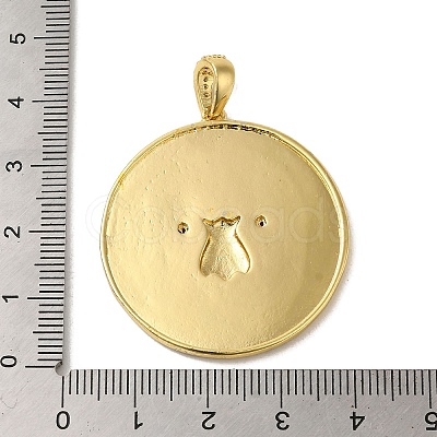 Brass Micro Pave Clear Cubic Zirconia with Enamel Pendants KK-R162-073A-G-1