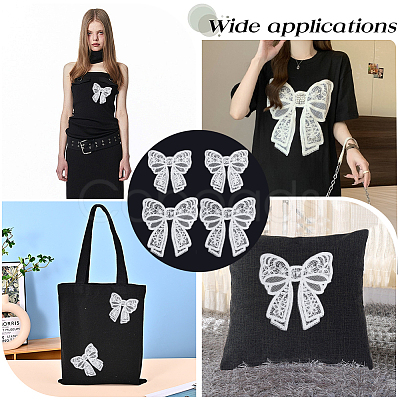 4Pcs 2 Styles Polyester Embroidery Iron on Clothing Patches PATC-GF0001-51A-1