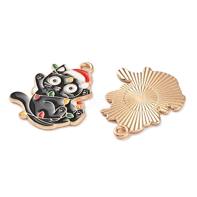 Christmas Theme Alloy Enamel Pendants X-ENAM-Z022-03B-1