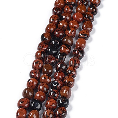 Natural Mahogany Obsidian Beads Strands G-C038-02I-1