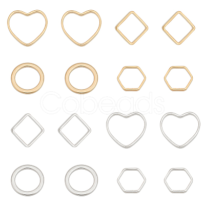 80Pcs 8 Style Brass Linking Rings KK-FH0005-70-1