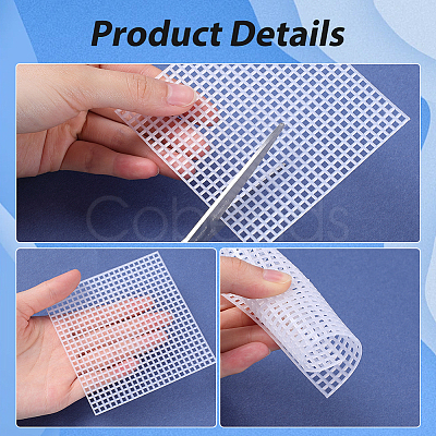 20Pcs 2 Colors Square Plastic Mesh Canvas Sheets DIY-GF0009-67-1