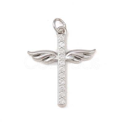 Brass Micro Pave Cubic Zirconia Pendants KK-G544-22P-1