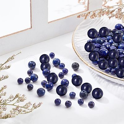 Nbeads 120Pcs 3 Styles Natural Lapis Lazuli Beads Strands G-NB0003-68-1