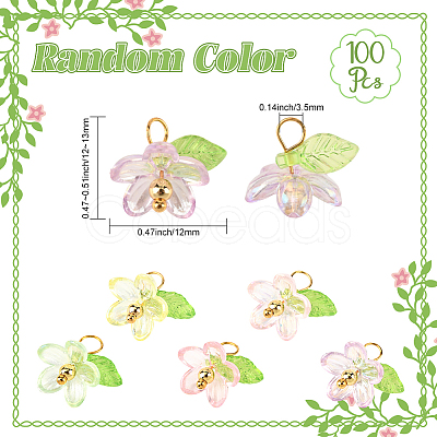 100Pcs Plastic & Acrylic Pendants FIND-SC0019-77-1