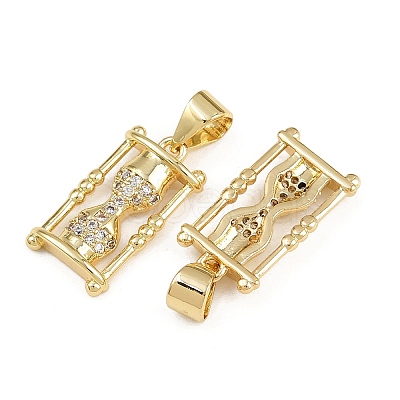 Brass Micro Pave Clear Cubic Zirconia Pendants KK-A269-40G-1