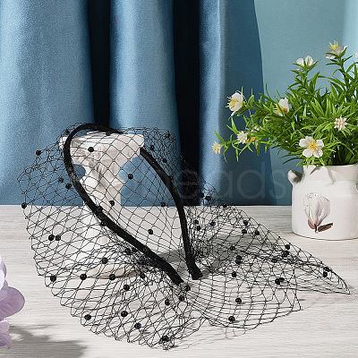 Mesh Veil Cloth Hair Bands AJEW-WH20120-52A-1