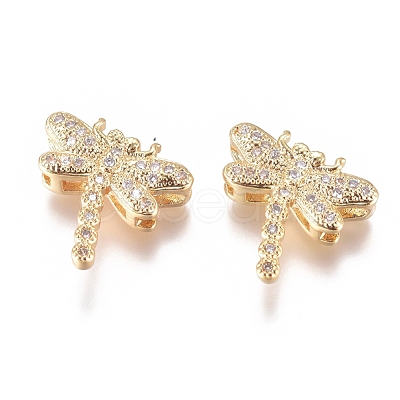 Brass Micro Pave Cubic Zirconia Multi-Strand Links ZIRC-G168-61G-1
