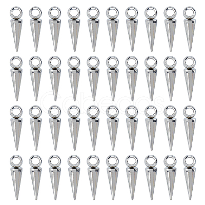 40Pcs 201 Stainless Steel Pendants STAS-DC0016-82-1