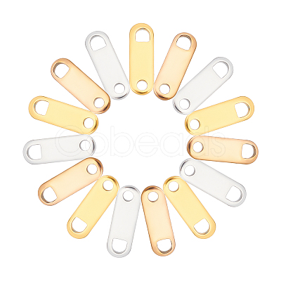 30Pairs 3 Colors Stainless Steel Chain Tabs STAS-AR0001-34-1