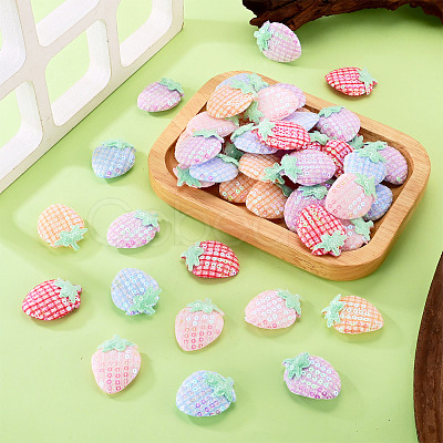 50Pcs 5 Colors Strawberry Cloth Ornament Accessories PATC-TA0001-44-1