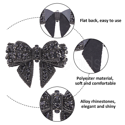 Polyester Bowknot Shoe Decorations LS-FIND-WH0126-445-1