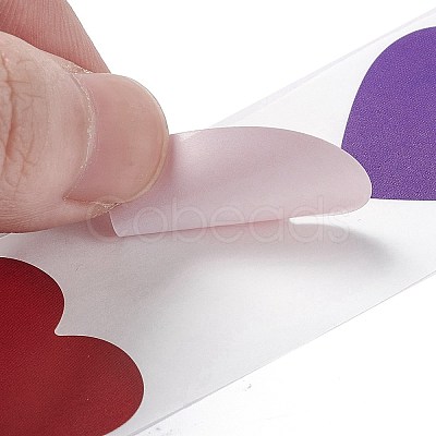 8 Colors Paper Heart Sticker Rolls LS-STIC-E001-06-1