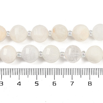 Natural White Moonstone Beads Strands G-G182-B09-05-1