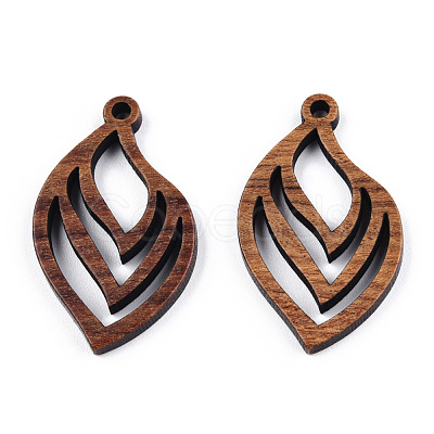 Natural Walnut Wood Pendants WOOD-T023-17-1