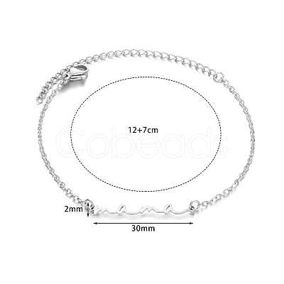 Mother's Day 201 Stainless Steel Link Bracelets WG2A4DB-02-1