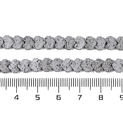 Electroplated Natural Lava Rock Beads Strands G-Q1009-G01-02G-1
