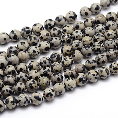 Natural Dalmatian Jasper Round Bead Strands X-G-J303-19-8mm-1