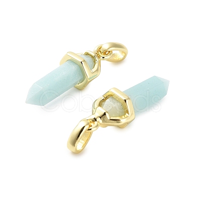 Natural Flower Amazonite Double Terminal Pointed Pendant G-H097-01G-01-1