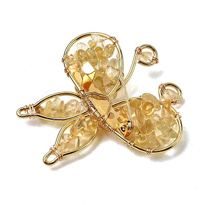 Butterfly Natural Yellow Quartz Brooch G-A278-02G-05-1