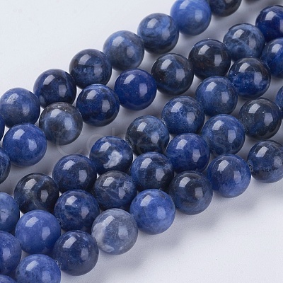 Natural Sodalite Beads Strands X-G-G448-8mm-25-1