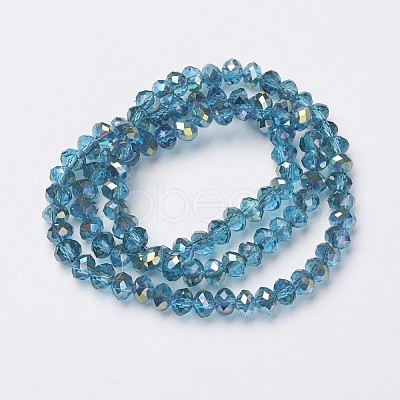 Electroplate Transparent Glass Beads Strands EGLA-A034-T4mm-S18-1