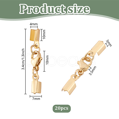 20Pcs 304 Stainless Steel Lobster Claw Clasps STAS-PH0006-15-1