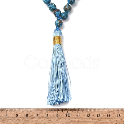 Natural Jasper and Wood Beaded Necklaces NJEW-JN02024-1