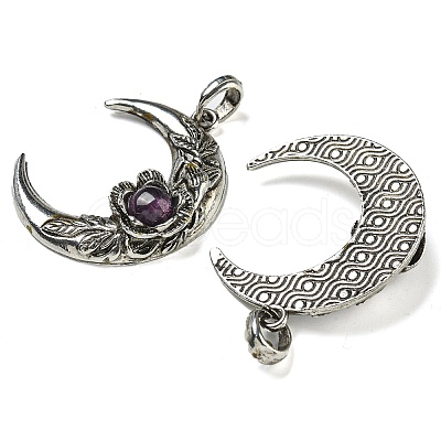 Natural Amethyst Pendants G-P547-04AS-03-1