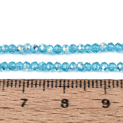 AB Color Plated Transparent Glass Rondelle Beads Strands EGLA-T029-2mm-10D-1