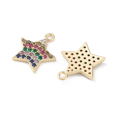 Rack Plating Brass Micro Pave Colorful Cubic Zirconia Pendants KK-L155-54G-1