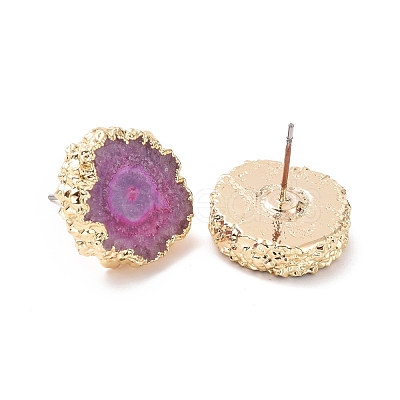 Natural Dyed Quartz Stud Earrings EJEW-P166-B02-1