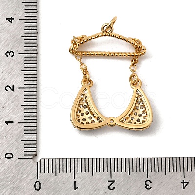 Brass Micro Pave Clear Cubic Zirconia Clothes Pendants KK-I360-014G-02-1