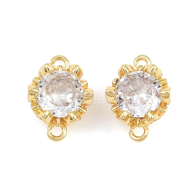Brass Pave Clear Cubic Zirconia Connector Charms CU-CBAA6E8-11G-1