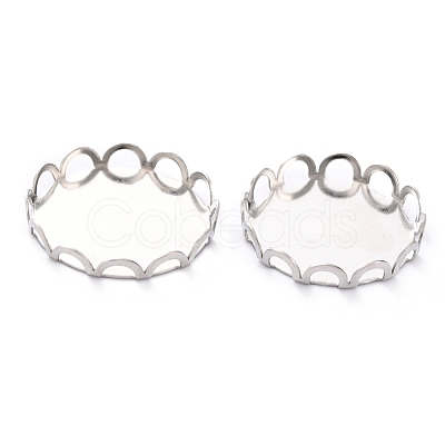 Non-Tarnish 304 Stainless Steel Cabochon Settings STAS-Y001-09E-P-1