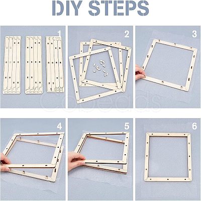 Basswood Assembled Paper Making Frame DIY-WH0001-74-1