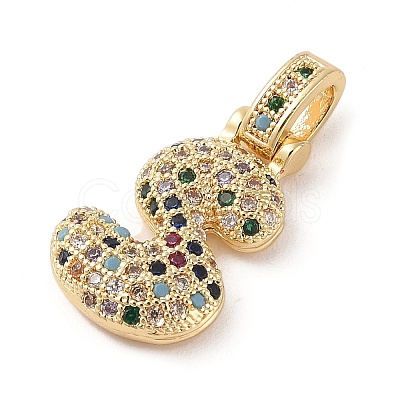 Brass Micro Pave Cubic Zirconia Pendants ZIRC-P121-01G-S-1