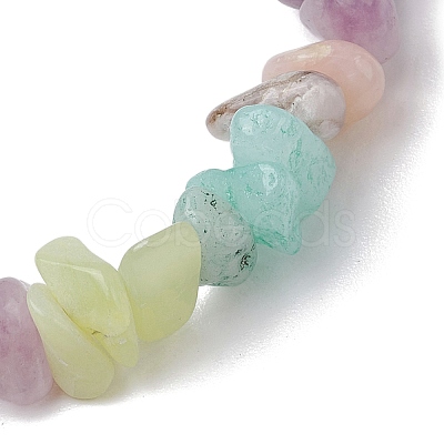 Natural Gemstone Chip Stretch Bracelets for Women BJEW-JB11019-01-1