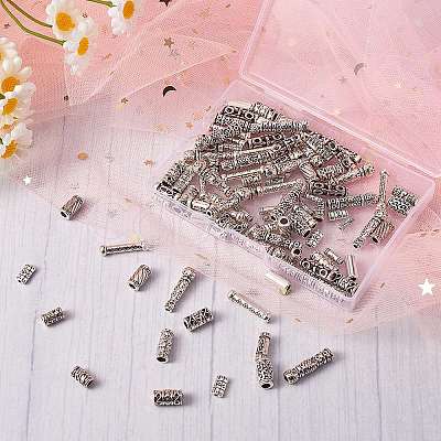 150Pcs 15 Style Tibetan Style Alloy Tube Beads FIND-SZ0001-16-RS-1