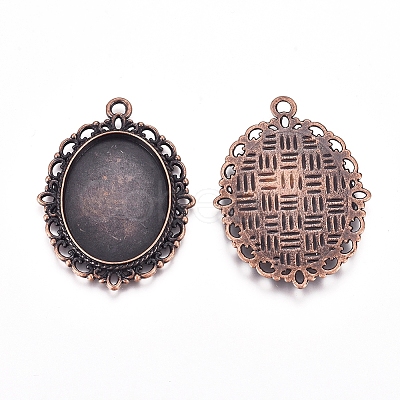 Zinc Alloy Pendant Settings for Cabochon & Rhinestone X-PALLOY-A15257-R-LF-1