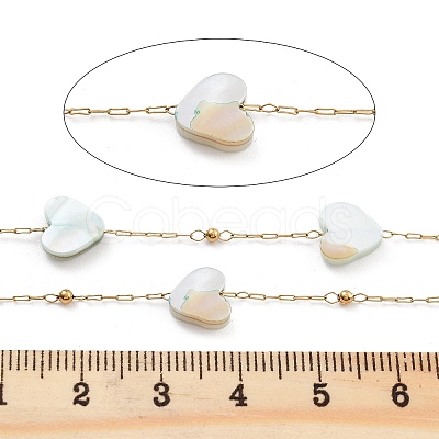 Handmade Heart Natural Shell Beaded Chains CHS-P019-05G-1