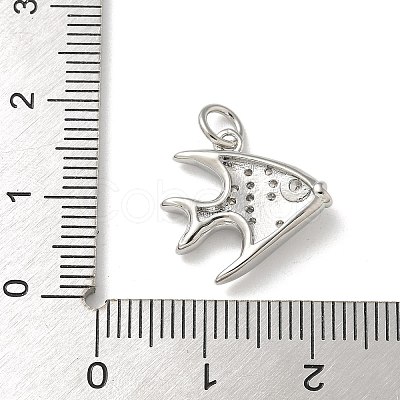 Brass Micro Pave Clear Cubic Zirconia Pendants KK-U046-02P-04-1