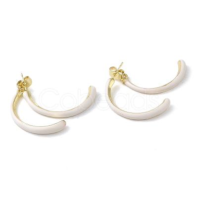 Alloy Enamel Stud Earrings EJEW-A047-02A-1