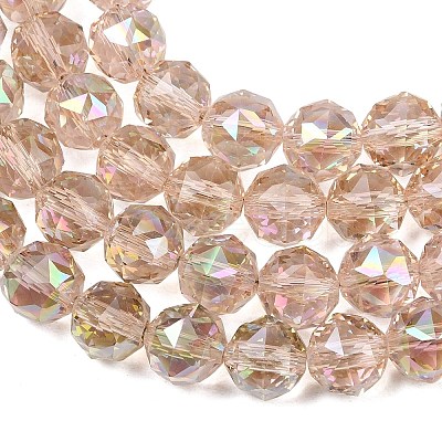 Transparent Electroplate Glass Beads Strands EGLA-N002-34C-B08-1