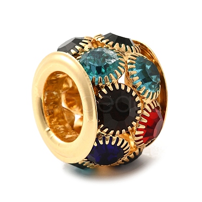 Brass Rhinestone Round Beads KK-D295-04G-01-1