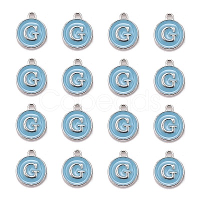 Platinum Plated Alloy Enamel Charms ENAM-S118-04G-P-1